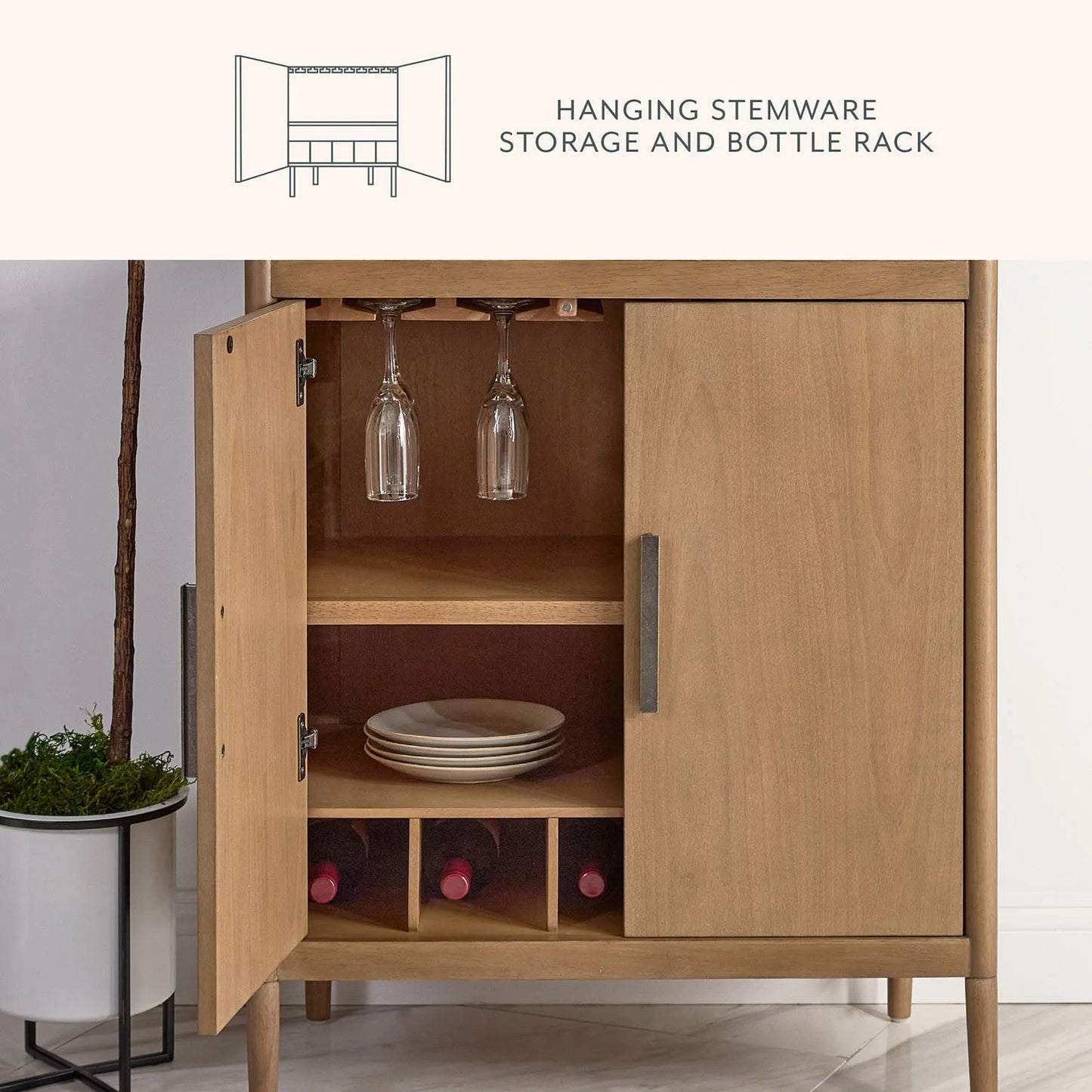 details by Becki Owens Charlotte Drink Cabinet, Natural - Bellso