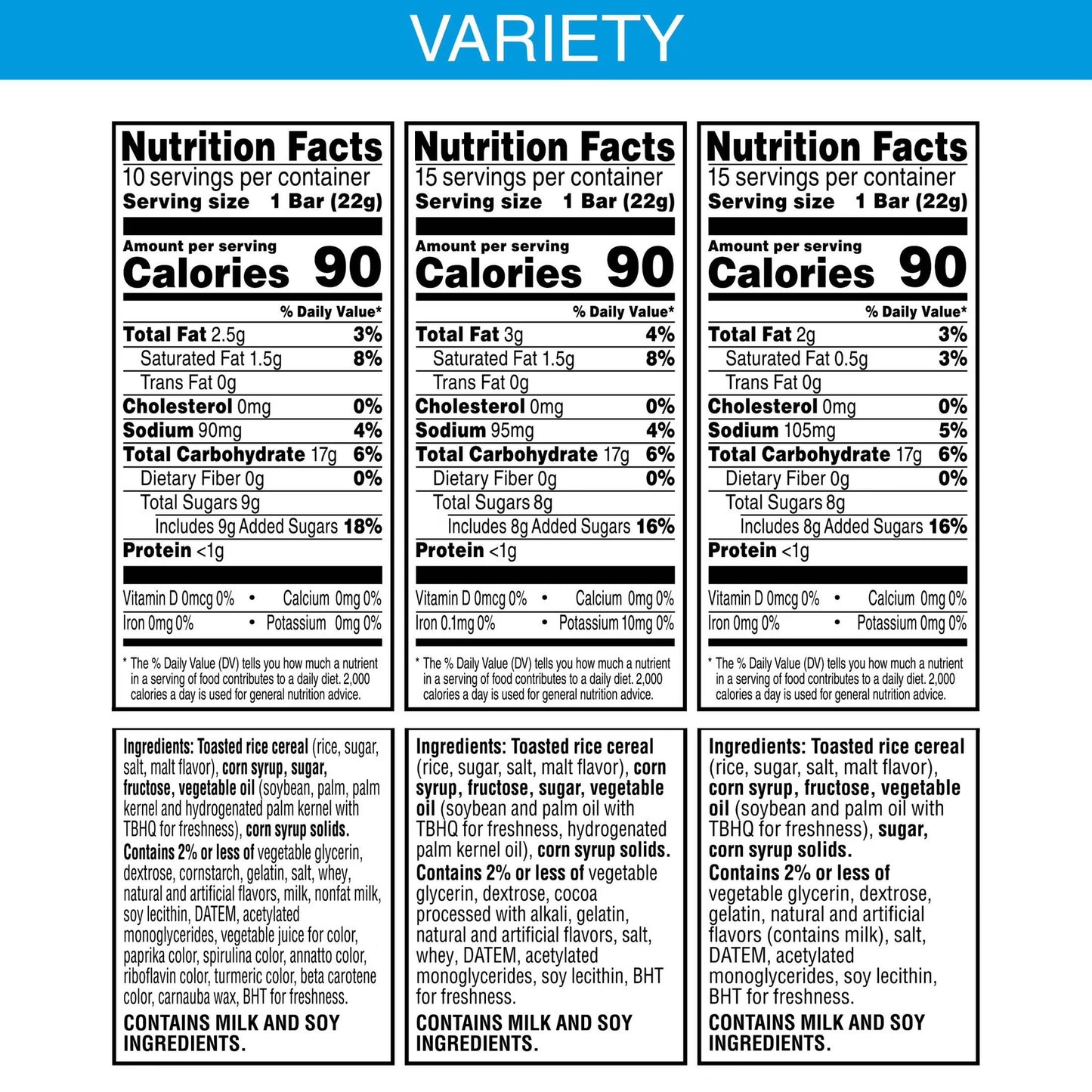 Rice Krispies Treats Squares Snack Bars, Variety Pack, 40 ct.