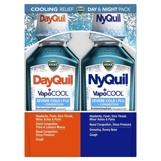 Vicks DayQuil & NyQuil Severe VapoCOOL Cold & Flu Medicine Liquid - 24 Fl Oz - Bellso