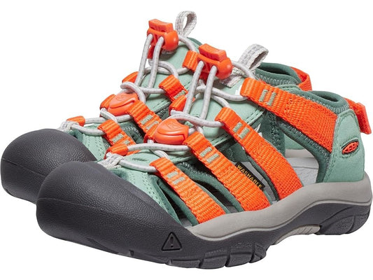 KEEN Kids Newport Boundless (Toddler/Little Kid/Big Kid) (Granite Green/Scarlet Ibis) Kid's Shoes Size 7 - Bellso