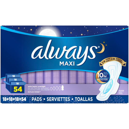 Always Maxi Overnight - Extra Heavy - 54 Count - Bellso