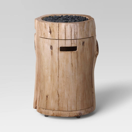 Large LP Round Outdoor Column Fire Pit Weathered/Natural Finish - Threshold - Bellso