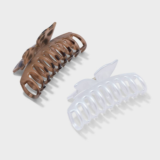 Jelly Top Butterfly Claw Hair Clip Set 2pc - Wild Fable™ Tort/White - Bellso