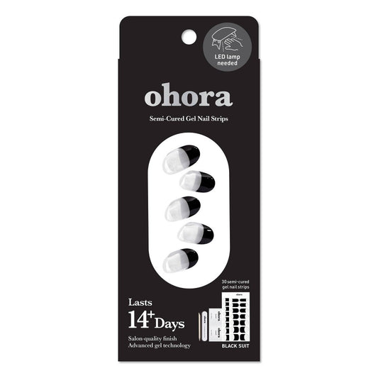 Ohora Gel Nail Art Design Line - Black Suit - 30pc - Bellso