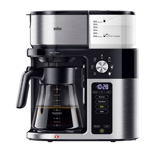 Braun MultiServe Plus 10-Cup Pod Free Drip Coffee Maker, 7 Brew Sizes / Hot & Cold Brew, KF9250BK: Stainless Steel, Electric, Dishwasher-Safe - Bellso