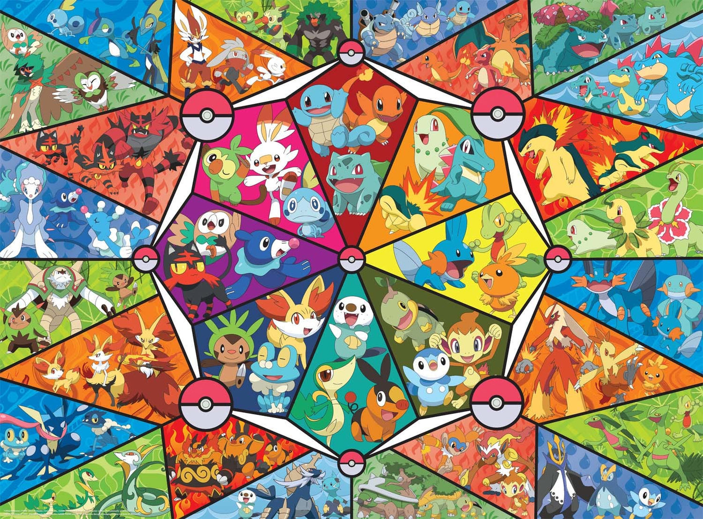 Buffalo Games Pokemon: Stained Glass Starters Jigsaw Puzzle - 1000pc - Bellso