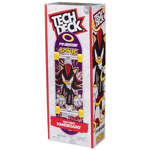 Tech Deck Finesse X Sonic the Hedgehog Handboard; Authentic Mini Skateboards Kids Toys for Boys and Girls Ages 6 and up (Hands Use Only) - Bellso