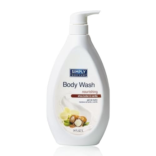 Simply Body Care Shea Butter and Vanilla Natural Body Wash for Men & Women - Combats Body Odor & Promotes Hygiene - Ultimate Skin Cleanser
