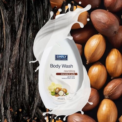 Simply Body Care - Shea Butter and Vanilla Natural Body Wash for Men & Women - Combats Body Odor & Promotes Hygiene - Ultimate Skin Cleanser - Long-La - Bellso