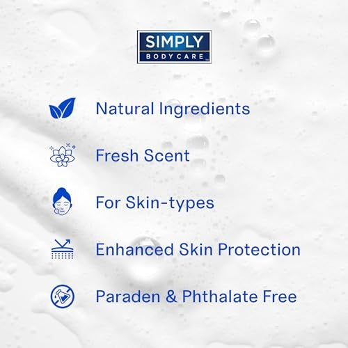 Simply BodyCare - Moisturizing Natural Body Wash with Pump for Men & Women - for Body Odor & Hygiene - Ultimate Skin Cleanser - Long-Lasting Freshness - Bellso