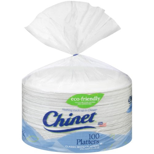 Chinet Classic White 12-5/8 X 10  Platters (100 Count) - Bellso