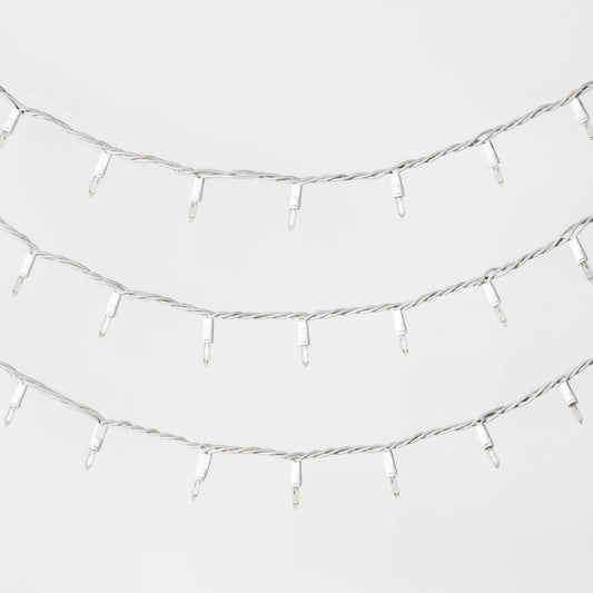 50ct Incandescent Mini Christmas String Lights Clear with White Wire - Wondershop™: Indoor/Outdoor UL Listed - Bellso