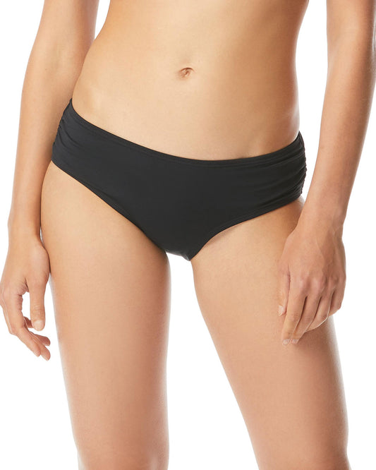 Michael Kors Shirred Bikini Bottoms Black MD New with Box/tags M - Bellso