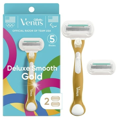 New Venus Gold Razor - Venus Deluxe Smooth Gold Women S Razor Handle + 2 Blade Refills - Bellso