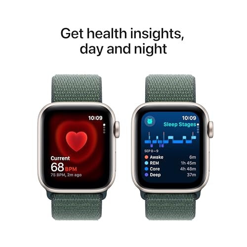 Apple Watch SE 2nd Generation (GPS+Cellular) 40mm Aluminum Case with Lake Green Sport Loop - Starlight - (2024)Open Box - Bellso