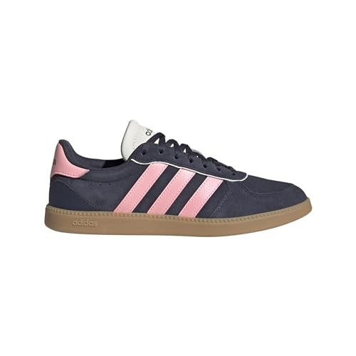 Adidas Women's Breaknet Sleek Suede Casual Sneakers from Finish Line - Navy/Pink Size 7 - Bellso