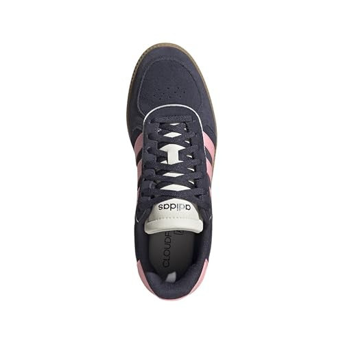 Adidas Women's Breaknet Sleek Suede Casual Sneakers from Finish Line - Navy/Pink Size 7 - Bellso