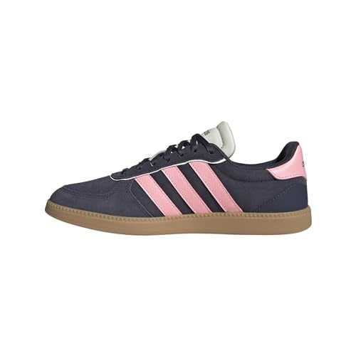 Adidas Women's Breaknet Sleek Suede Casual Sneakers from Finish Line - Navy/Pink Size 7 - Bellso