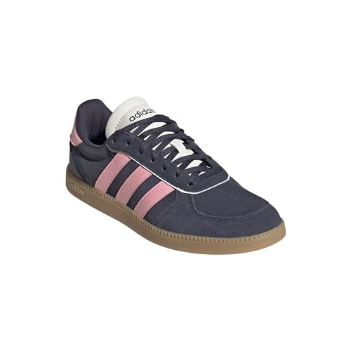 Adidas Women's Breaknet Sleek Suede Casual Sneakers from Finish Line - Navy/Pink Size 7 - Bellso
