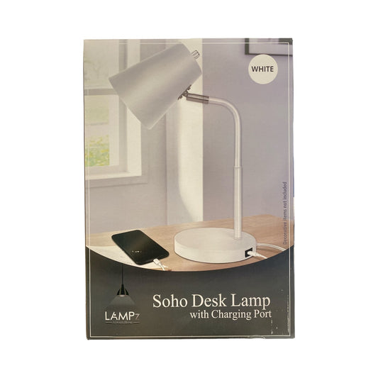 LAMPz Soho Desk Lamp with Adjustable Shade & USB-C Charging Port, 15.5" - Bellso