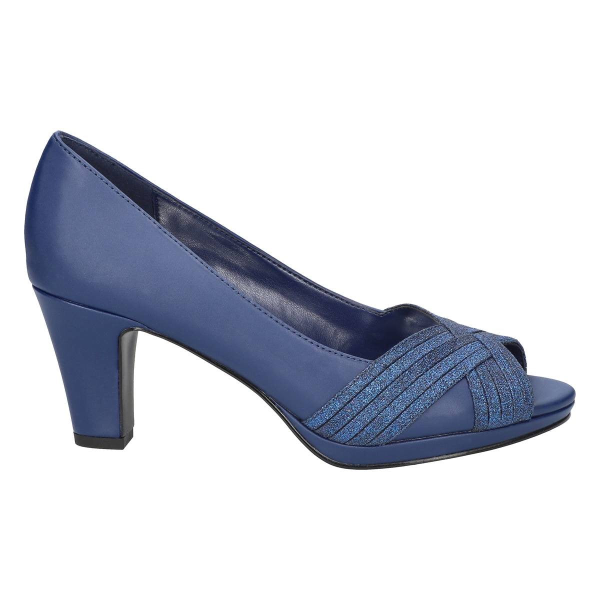Easy Street Women's Lavish Platform Pumps - Navy Size 9-1/2 M - Bellso