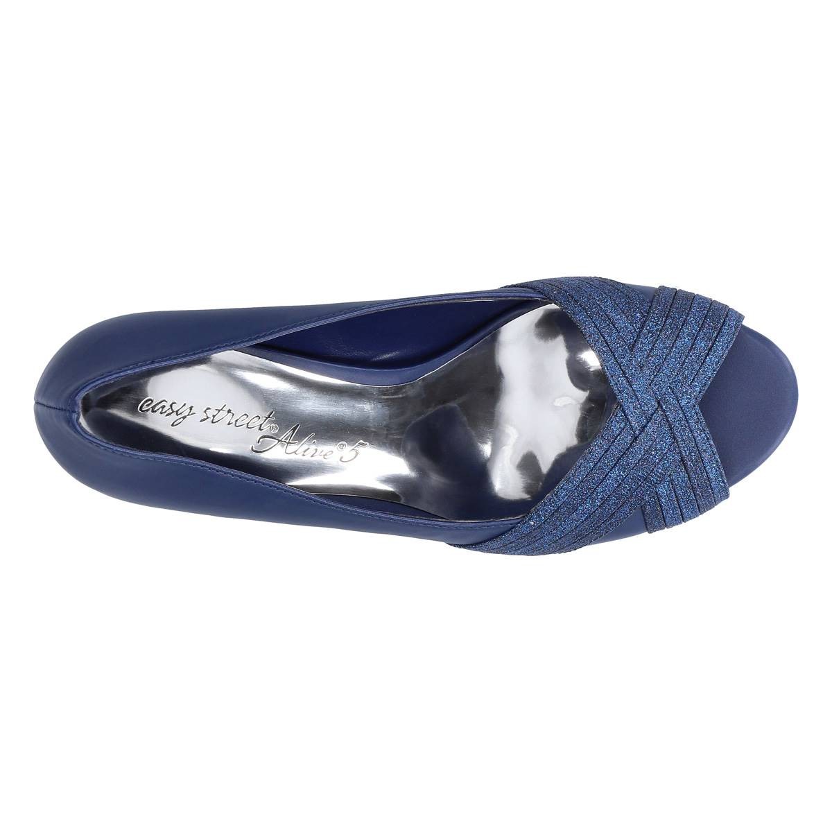 Easy Street Women's Lavish Platform Pumps - Navy Size 9-1/2 M - Bellso
