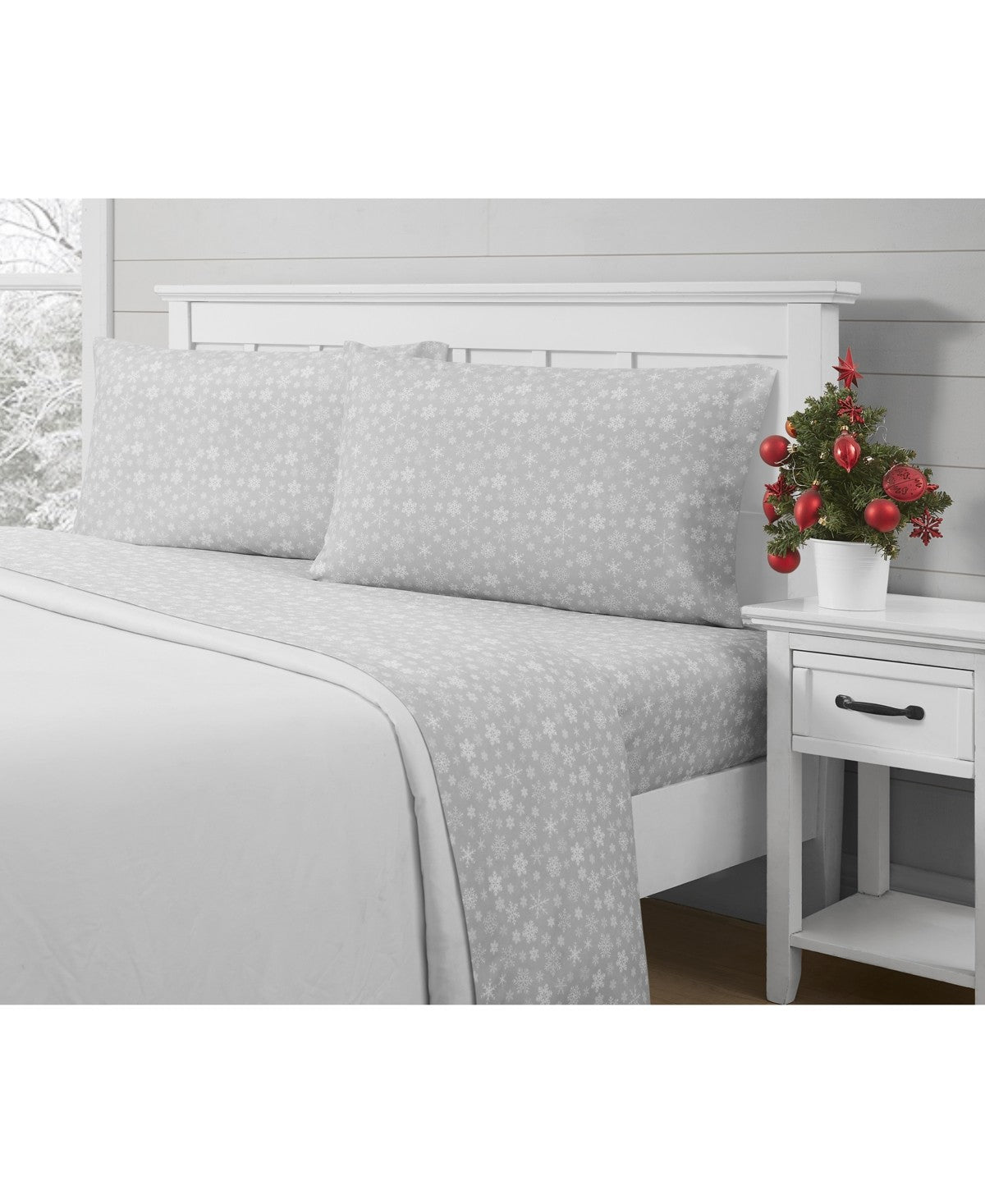 Sanders Printed Microfiber 4-Pc. Sheet Set, Full - First Snow - Bellso