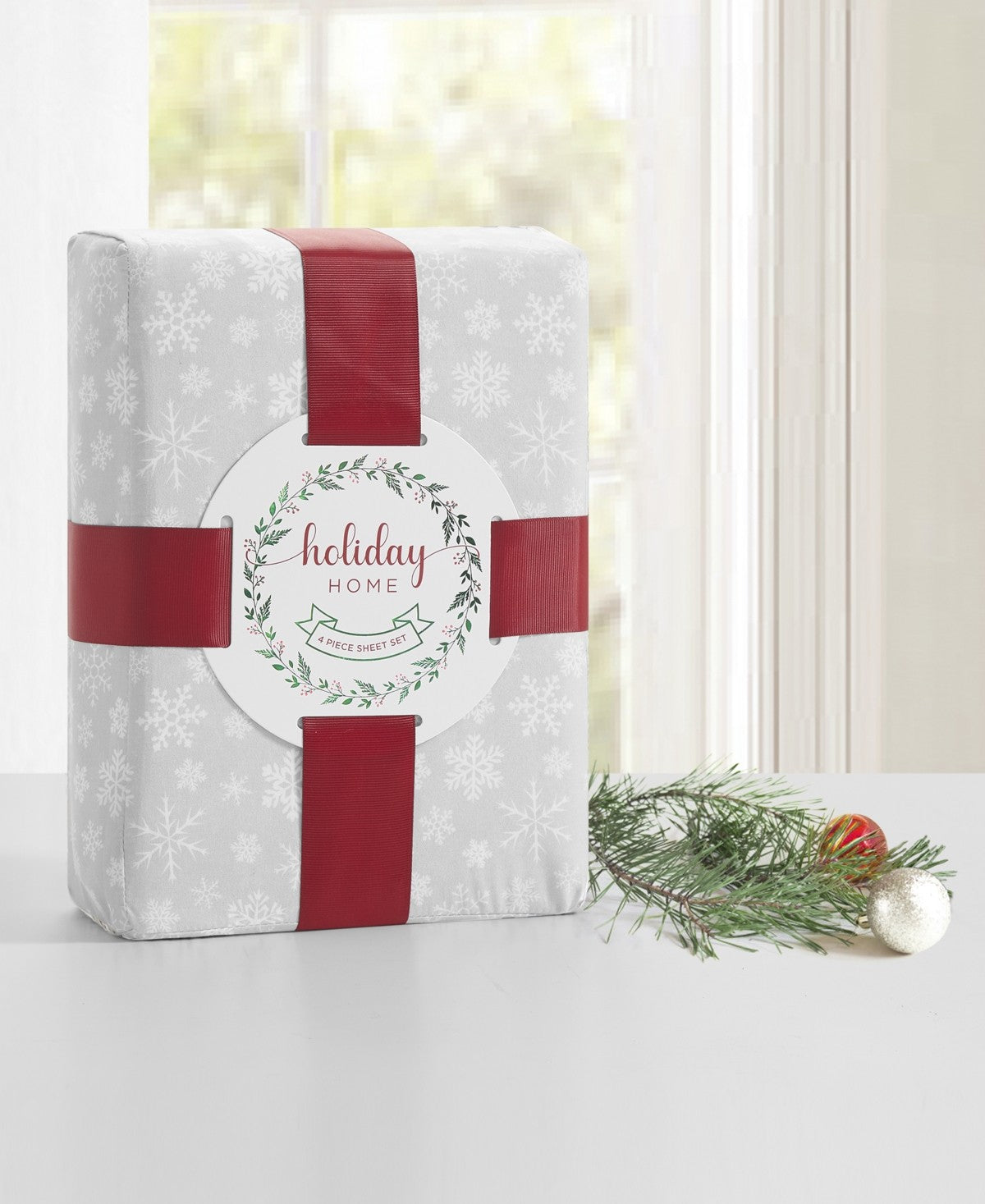 Sanders Printed Microfiber 4-Pc. Sheet Set, Full - First Snow - Bellso