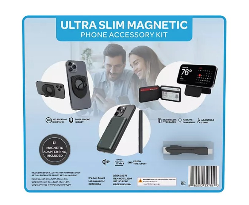 It's Just Smart IJS.1002 Qi2 Ultra Slim Magnetic Phone Accessory Kit - Bellso