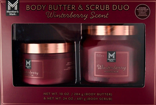 Member's Mark Body Butter and Scrub Duo, Winterberry Scent - Bellso
