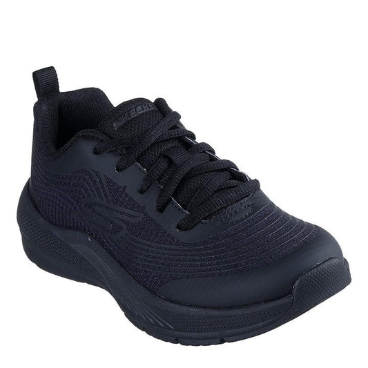Skechers Microspec Advance Textile Girls's Black Trainers Size 6 - Bellso