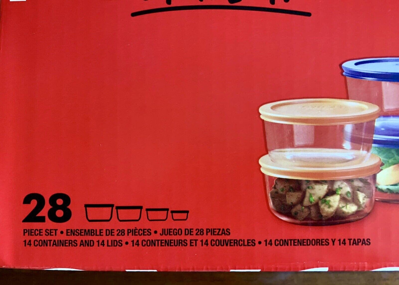 New Pyrex Simply Store Glass Food Storage Containers with Lids, 28-Piece Set - Bellso