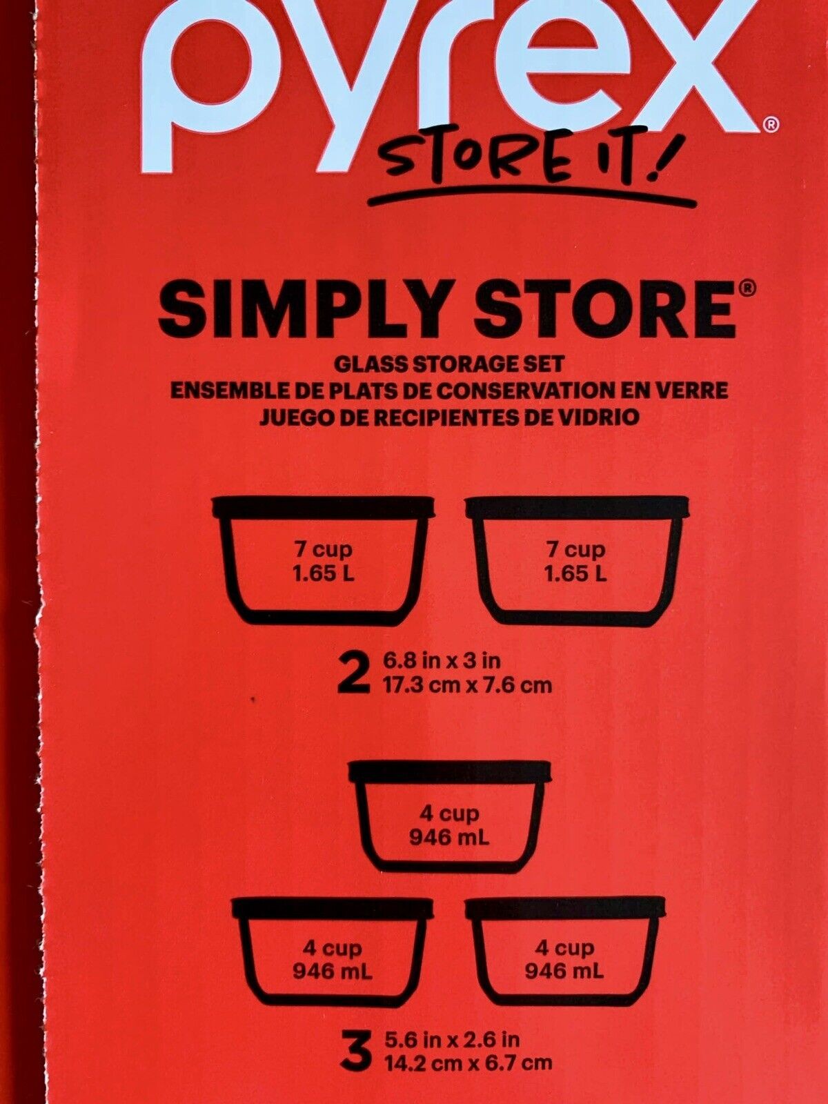 New Pyrex Simply Store Glass Food Storage Containers with Lids, 28-Piece Set - Bellso