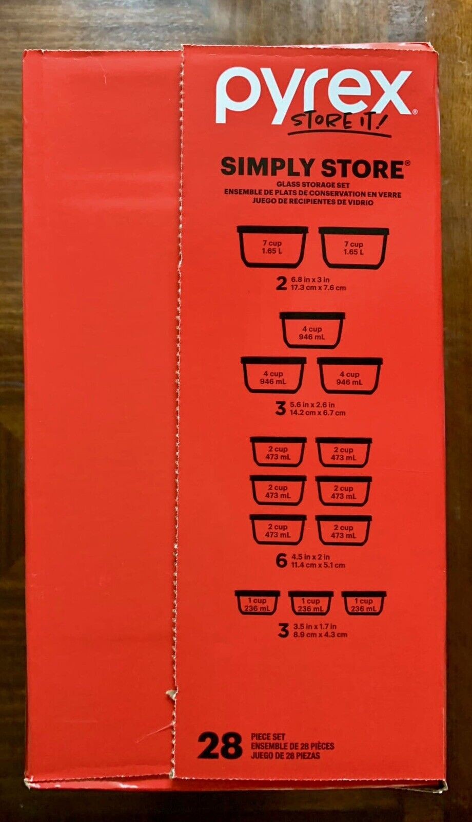 New Pyrex Simply Store Glass Food Storage Containers with Lids, 28-Piece Set - Bellso