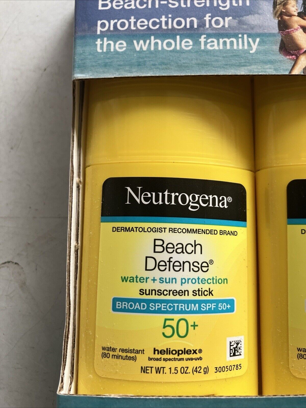 Neutrogena Beach Defense Sunscreen Stick 1.5 Oz. SPF50 LOT of 2 EXP:06/27 - Bellso