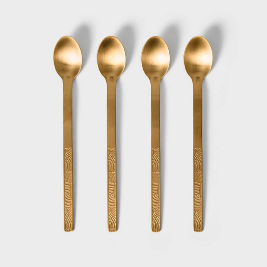 4pc Metal Stirring Teaspoons Gold - Tabitha Brown for Target - Bellso