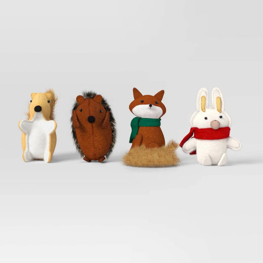 4pc Felt Woodland Animal Christmas Figurine Set - Wondershop™ - Bellso