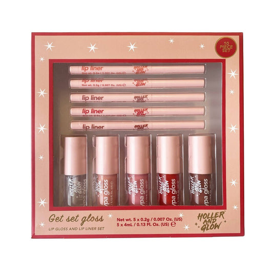 Holler and Glow Lip Liner and Gloss Set Gift Set - 10ct - Bellso