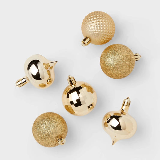 20pc Shatter-Resistant Christmas Tree Ornament Set Gold - Wondershop™ - Bellso