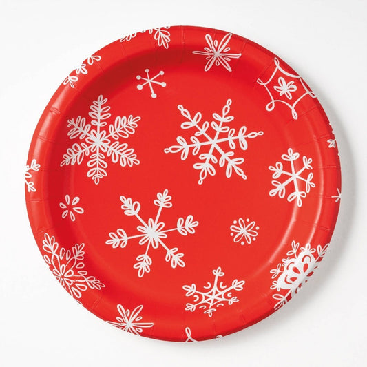 20ct 8.5" Christmas Snowflake Dinner Plates - Spritz™ - Bellso
