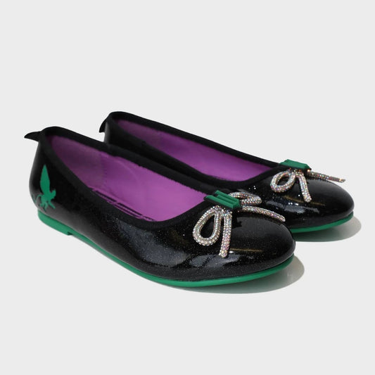 Wicked Kids' Ballet Flats - Black 2 - Bellso