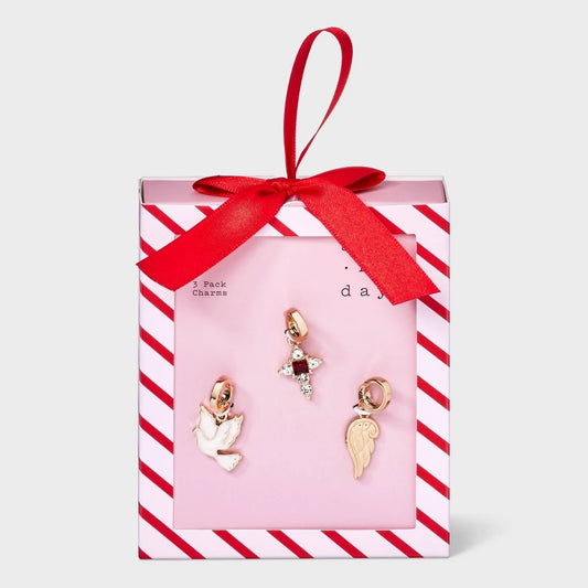 Angel Cross and Wing Charm Necklace Set 3pc - a New Day™ Gold - Bellso