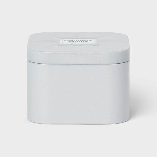 3 Wick Lidded Metal Tin Candle Cashmere Vanilla 12oz Cream - Threshold™ - Bellso