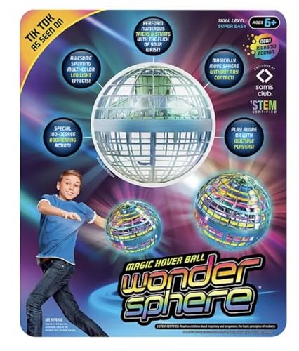 Wonder Sphere Magic Hover Ball Rainbow Edition with LED Lights - Bellso