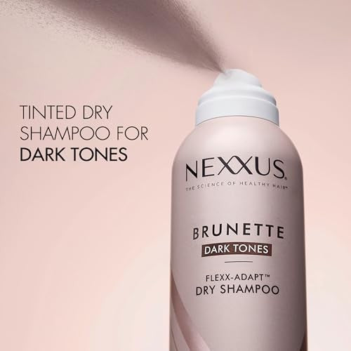 Nexxus Brunette Dry Shampoo for Dark Tones 72 Hour Freshness No Dull Residue with FLEXXADAPT Technology 5 Fl Oz