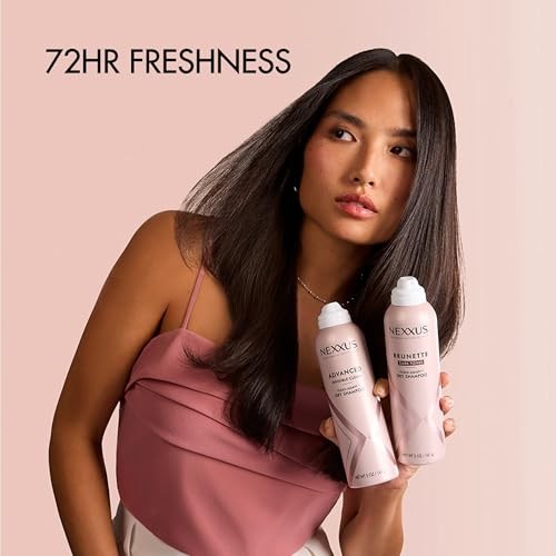 Nexxus Brunette Dry Shampoo for Dark Tones 72 Hour Freshness No Dull Residue with FLEXXADAPT Technology 5 Fl Oz
