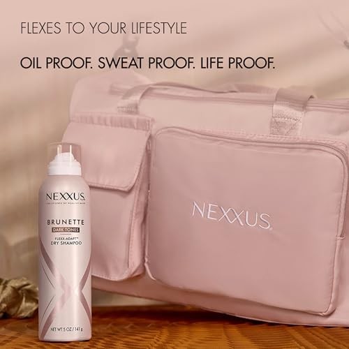 Nexxus Brunette Dry Shampoo for Dark Tones 72 Hour Freshness No Dull Residue with FLEXXADAPT Technology 5 Fl Oz