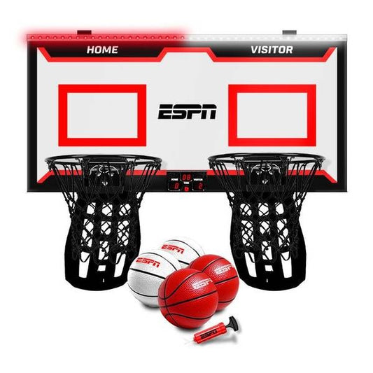 ESPN Mini Basketball Hoop Over the Door Basketball Hoop Includes 4 Mini Basketballs and Pump
