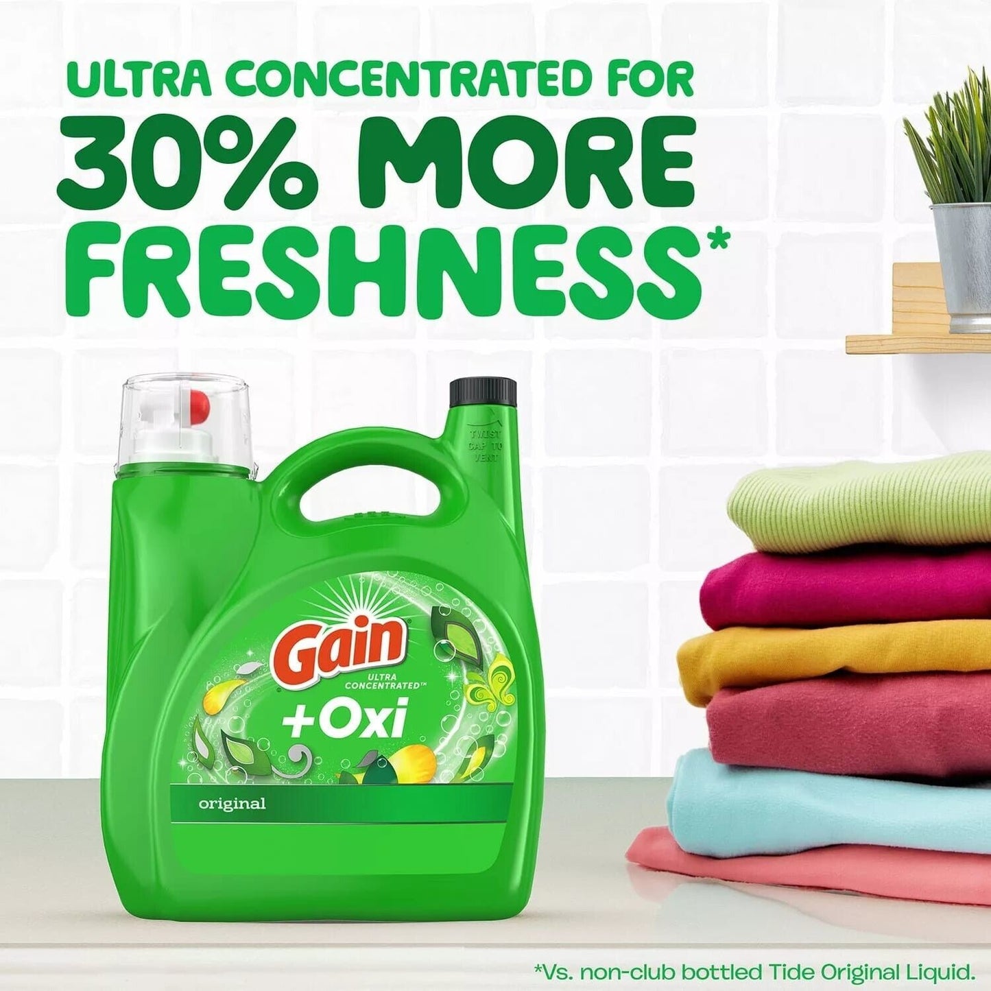 Gain + Oxi Liquid Laundry Detergent Original, 159 Loads, 170 Fl. Oz - 3 Bottles
