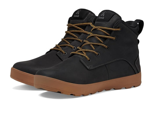 Kamik Spencer Mid Men's Shoes Black/Gum : 10.5 D - Medium, Leather - Bellso